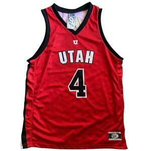 Utah Men’s Basketball Jersey #4 Red OT Sports Size XL
